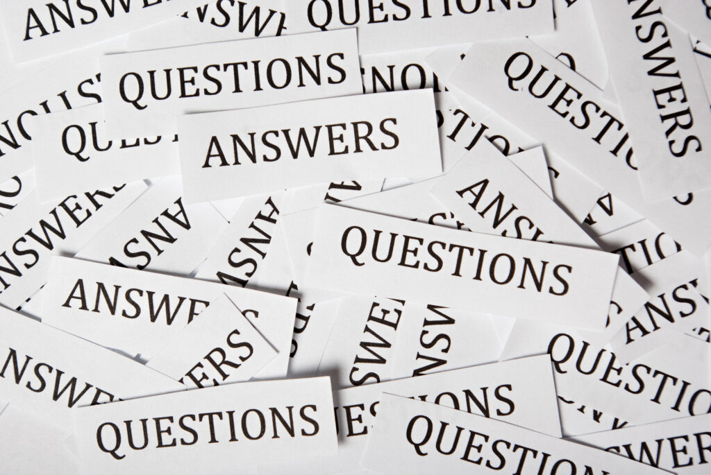 A lot of questions and answers on paper printout