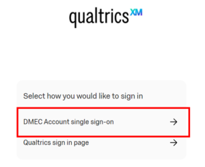 Select the "DMEC Account single sign on" opton. 